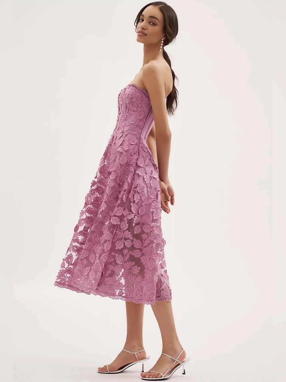 Helsi Florence Strapless Sequin Floral Midi Dress size XS Preloved - Picture 2 of 10